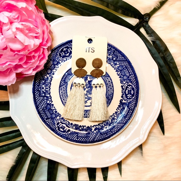 Geometric Tassel Earrings - Picture 2 of 2